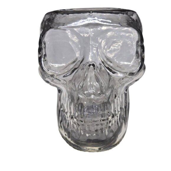Bath and Body Works 3 Wick Candle Holder Clear‎ Skull with Led Lighting works - Picture 1 of 12